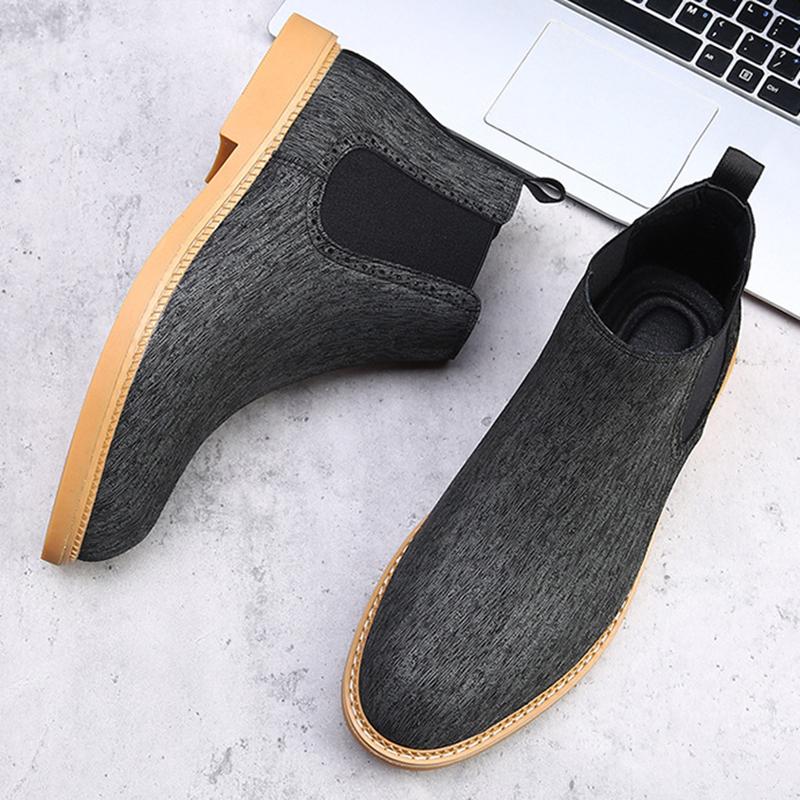 Stivali Chelsea in Pelle alla Moda Scarpe Casual da Uomo Finitura Opaca Stile Britannico Elegante Stivaletto Corto Primavera Autunno alla Moda Taglia 48 Calzature per Adulti