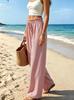 Women High Waist Wide Leg Pants Elastic Waist Loose Fit Drape Trousers Wrinkle Free Breathable Casual Summer Pants
