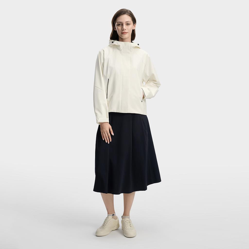 Fila White Fashionable Personality Simple Classic Retro Sports Casual Versatile Comfortable Hooded Loose Woven Jacket Women Jackets F11W613701FIV