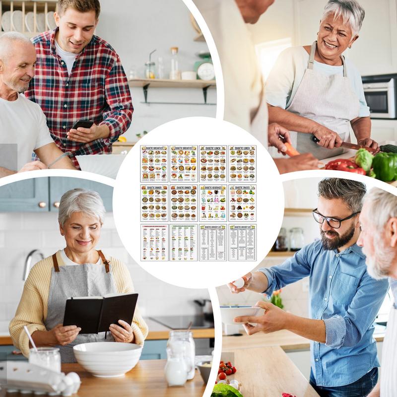 Food Chart 12X Healthy Food List Charts Meal Guide Daily Planner Detailed Dining Management For Overall Health For Elderly