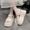 Fashion 8CM Women Leisure Chunky Sandals Peep Toe High Heels New Gladiator Slippers Woman Fashion Trendy Summer Platform Beach Sandals