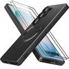 Silicone Case - BOOLING - for Samsung Galaxy S26 Ultra - with Magnetic Ring - 2 Glasses - Black