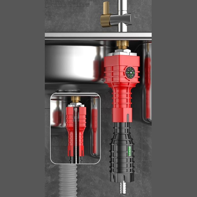 24 In 1 Faucet and Sink Installer Wrench Multipurpose Basin Wrench Plumbing Tool for Bathroorm Kitchen Flume Wrench