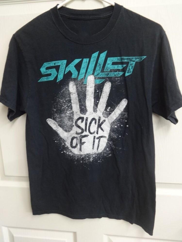

Skillet Band Sick Of It Tour heavy Cotton Black Unisex All Size Shirt AG257 Unisex T-Shirt XXXXL