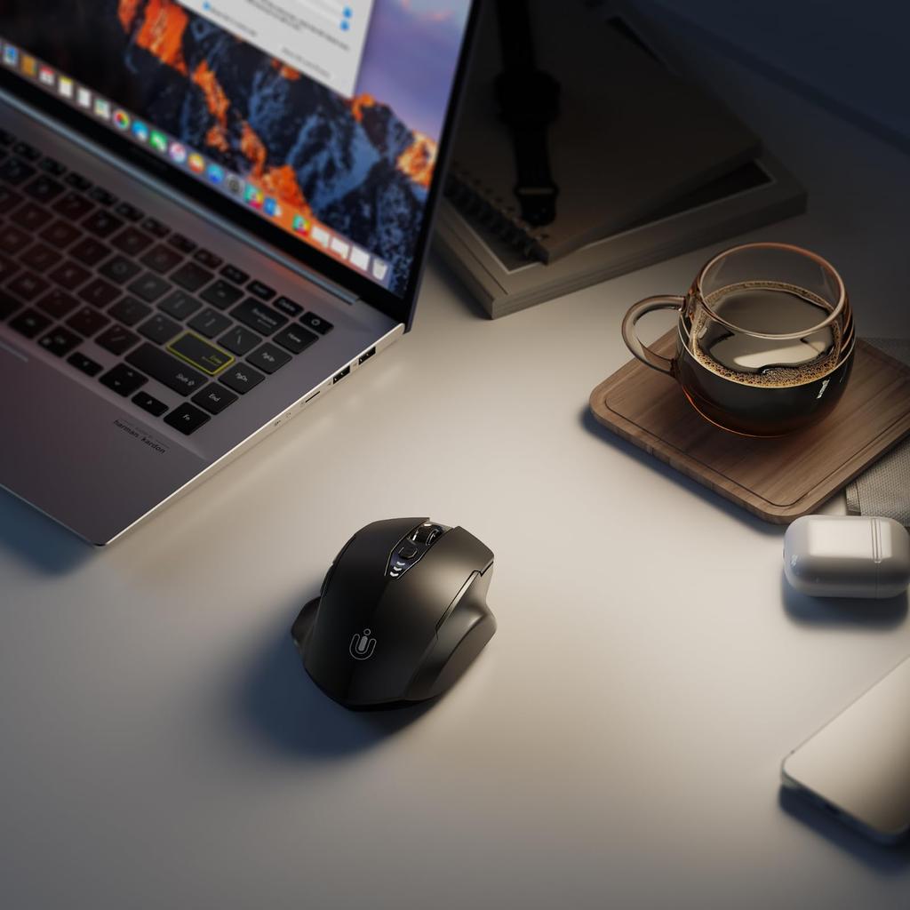 Wireless Visible Rechargeable Wireless 4 Adjustable DPI Optical Wireless Mouse for Laptop PC Computers Mouse, [Upgraded] Display, Mouse, 2.4G USB,