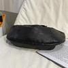 Large Capacity Japanese Style Crossbody Bag Leather Soft Dumpling Shaped Bag Versatile Zipper Closure Travel Shoulder Bag Casual