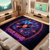 Neon Colorful Theme Crystal Velvet Floor Rug Personalized Custom Name Text Warm Carpet Home Decoration