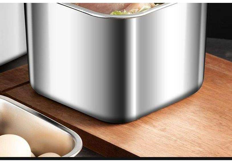 Edelstahl Lebensmittelqualität Bento-Box mit Deckel - Quadratischer, versiegelbarer Aufbewahrungsbehälter