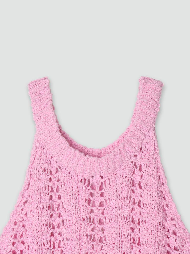 TINKNIT Slub Cotton Halter Knit_Pink