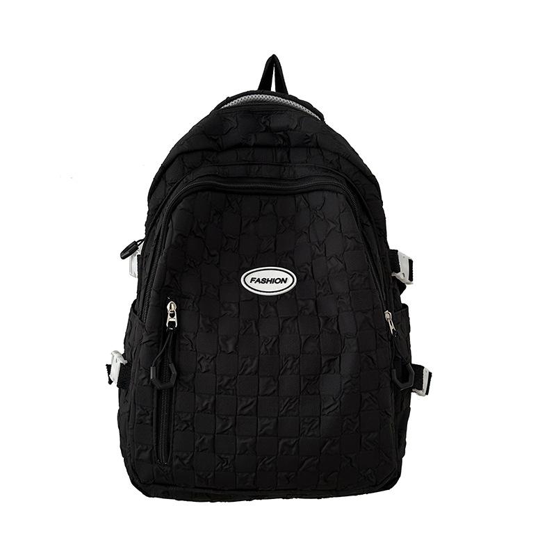 Schoolbag Spring and Summer New Middle School Student School Bag Female Korean Edition Campus Style Rhombus Fashion High School Student Large Capacity