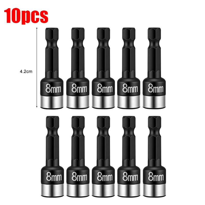 Stainless Steel Hexagonal Shank Socket Reducer Sleeve Wrench Adapter Spanner Power Drills Converter Ratchet Socket Batch Header