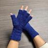 Solid Color Knitted Gloves Coral Fleece Warm Gloves Cozy Half Finger Gloves  Unisex