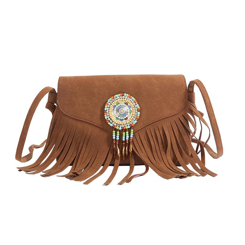 

Повседневная ретро женская сумка через плечо коричневый