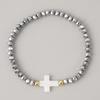Go2boho Crystal Beaded Bracelets Healing Luck Shell Cross Boho Elastic Stretch Handmade Jewelry For Women Men Fashion Gifts