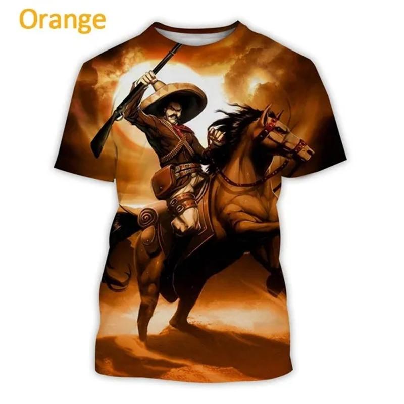 

Новая летняя Мексика Сапата мужская футболка с коротким рукавом с 3D принтом, персонализированная модная повседневная уличная одежда в стиле хип-хоп, короткая футболка, топы