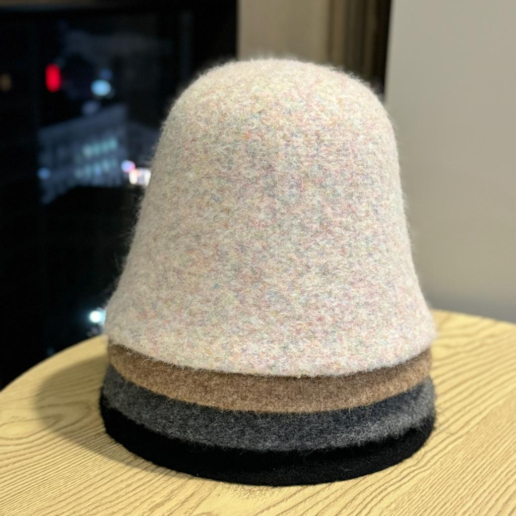 New Korean Style Autumn and Winter Woolen Knitted Bucket Hat for Women Versatile Fashionable Warm Temperament and Trendy Fisherman Hat