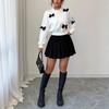 Tops for Women Fashionable Simple Bow Knot Decorated Short Sweatshirt Pullover