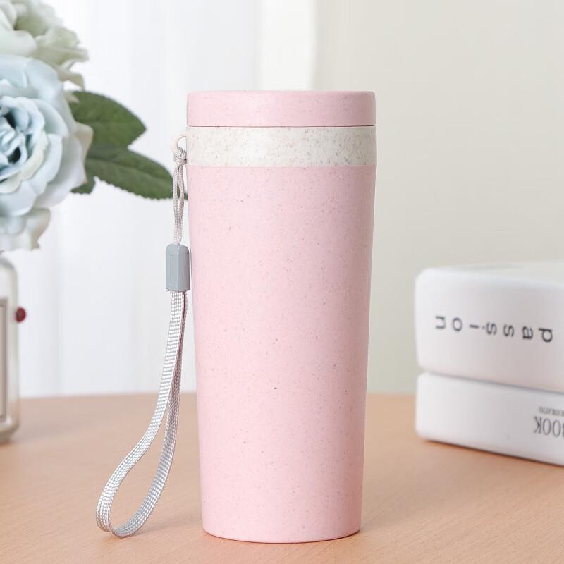 ZISIZ Nordic Pink Insulated Wheat Straw Cups (7-Pack)