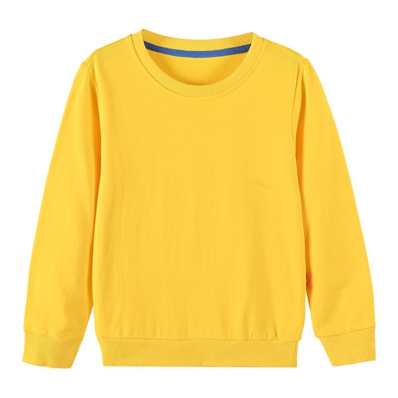 Children's Sweatshirt Round Neck Long Sleeved Solid Color Pullover Unisex Kids Top