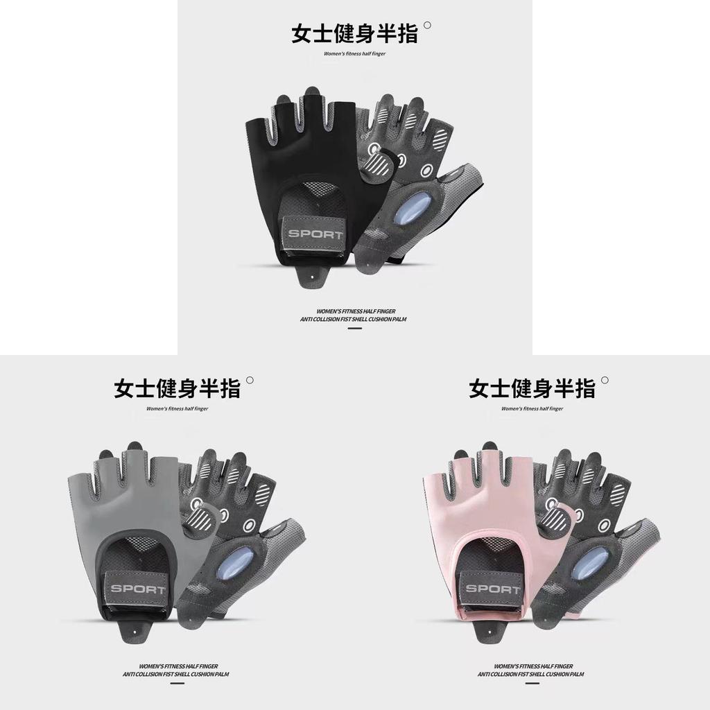 Breathable Nylon Half Finger Workout Gloves With Shock Absorption For Fitness And Cycling