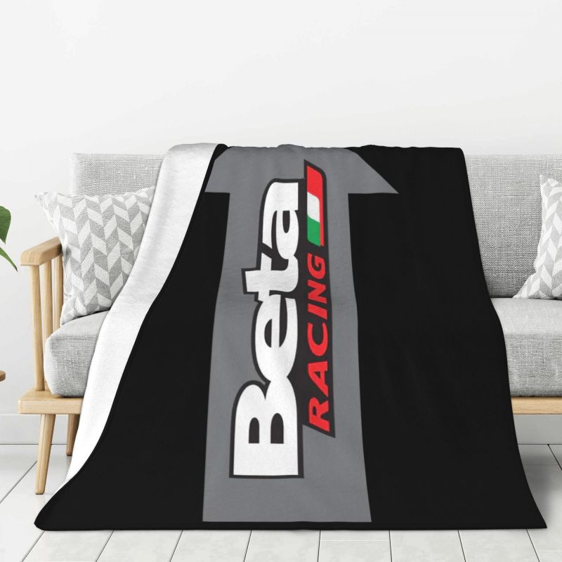 Custom Betas Motorcycles Racing Logo Blankets Warm Flannel Throw Blanket for Bedding Couch Quilt
