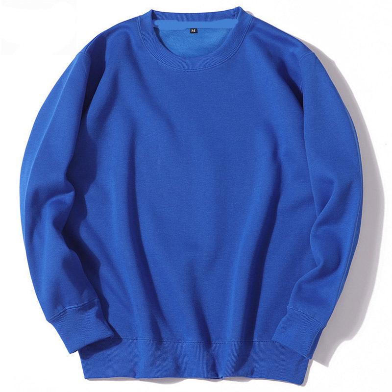 Moletom Hip Hop Unissex Gola Redonda Cor Sólida para Outono/Inverno