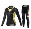 Customized Women's Fall/Winter Seamless Wrinkle-Resistant Spaghetti Strap Solid Cycling Jersey Fleece Bike Outfit Long