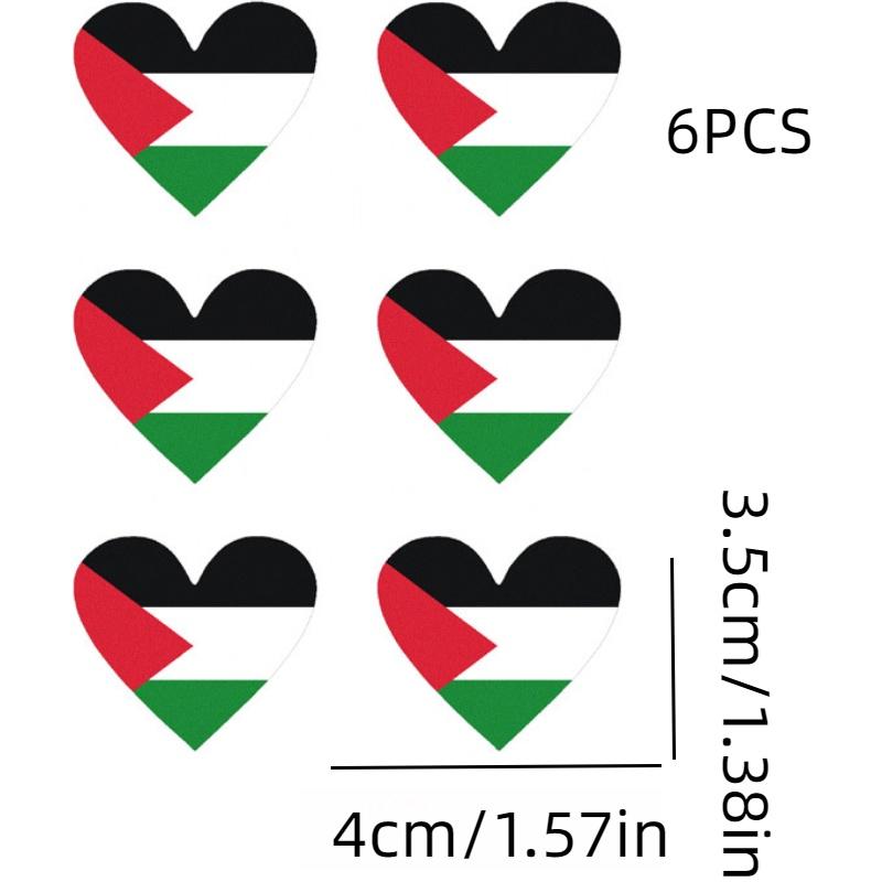 High-quality Pet Material Car Sticker 14cm Palestinian Flag Decal