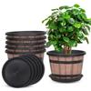 Round Plastic Barrel Flowerpot Thickened Drainage Hole Garden Flower Pot Corrosion-Resistant Crack Resistant Flower Bucket