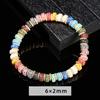 Mixed Color Volcanic Stone Disc Bracelet Retro Ethnic Style Colorful Spacer Gift Women's Jewelry