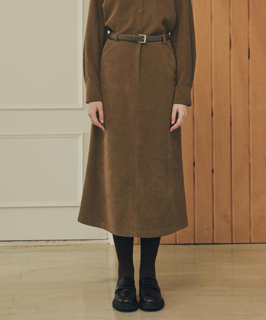 Zero Street Corduroy Toffee Long Skirt / Brown