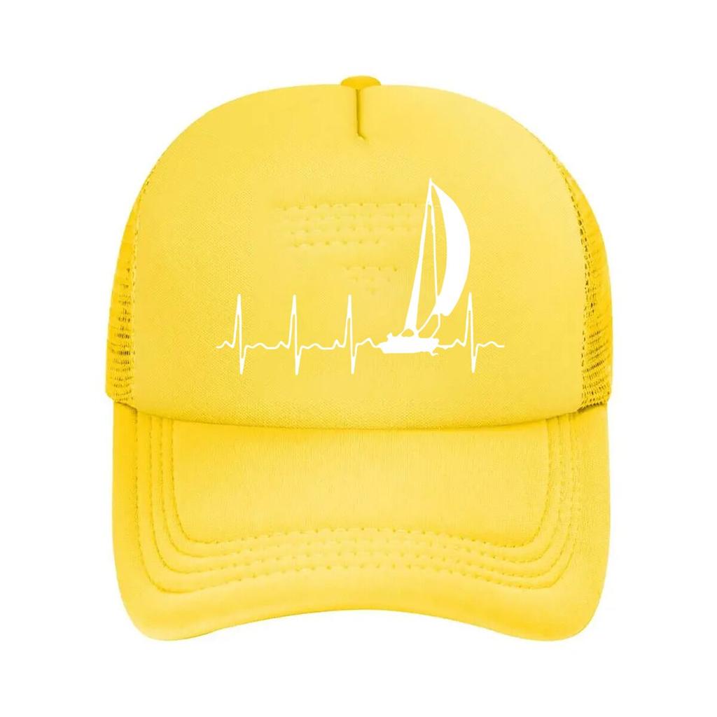 “Boné de Baseball de Tela com Design de Símbolo Náutico Vela Pulso”