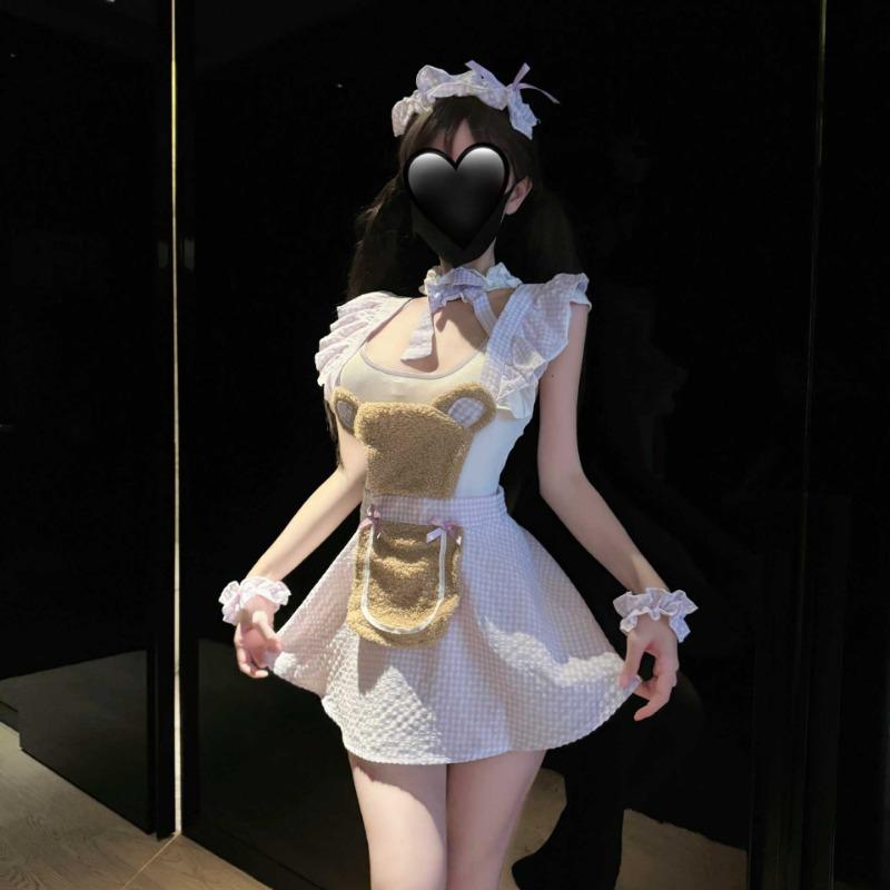 Meizia sexy lingerie sexy bear maid outfit cosplay pure desire cook sweet maid suit pajamas