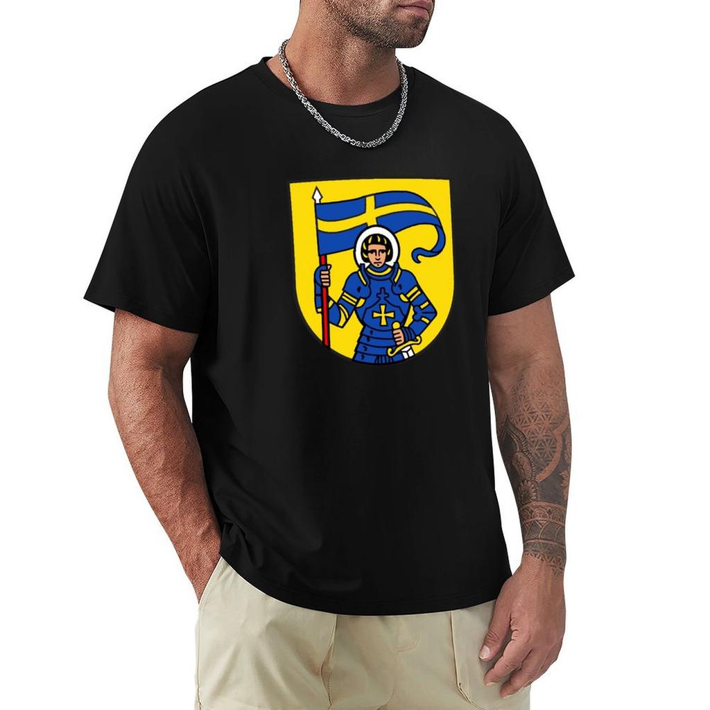 St. Moritz Wappen Schweiz T-Shirt Fleckenabweisendes Freizeit-T-Shirt
