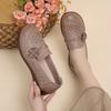 Fashion 2024 Flowers Hollow Moccasins Mother Ladies Designer Ballet Flats Summer Woman Leather Loafers Retro Style Women's Shoes