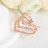 2026 European and American Light Luxury Jewelry Index Finger Ring V Letter Micro-inlaid Ring Women's Multi-layer Full Diamond Wide-sided Ring