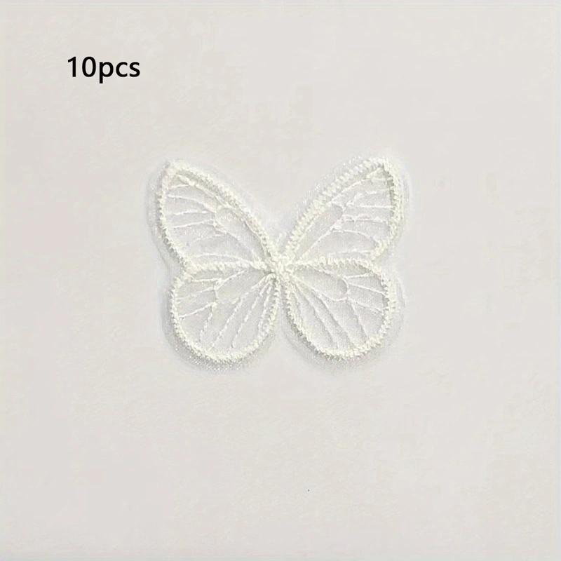 10pcs-Embroidered butterfly headwear accessories, hair clips, patches, patches, clothing, shoes, socks, accessories