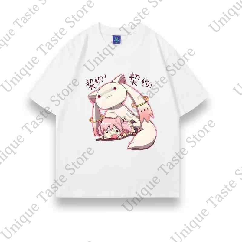 

Футболка Puella Magi Madoka Magica MadokaMagica Канаме Мадока Мультяшная Милая Футболка Харадзюку Летняя Хлопковая Футболка с Коротким Рукавом S
