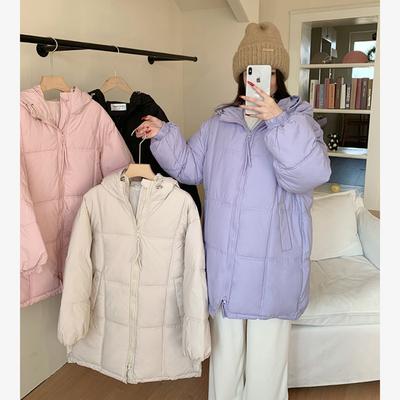 New Women's Hooded Mid-length Padded Jacket, Korean Style Warm Winter Puffer Coat Parka