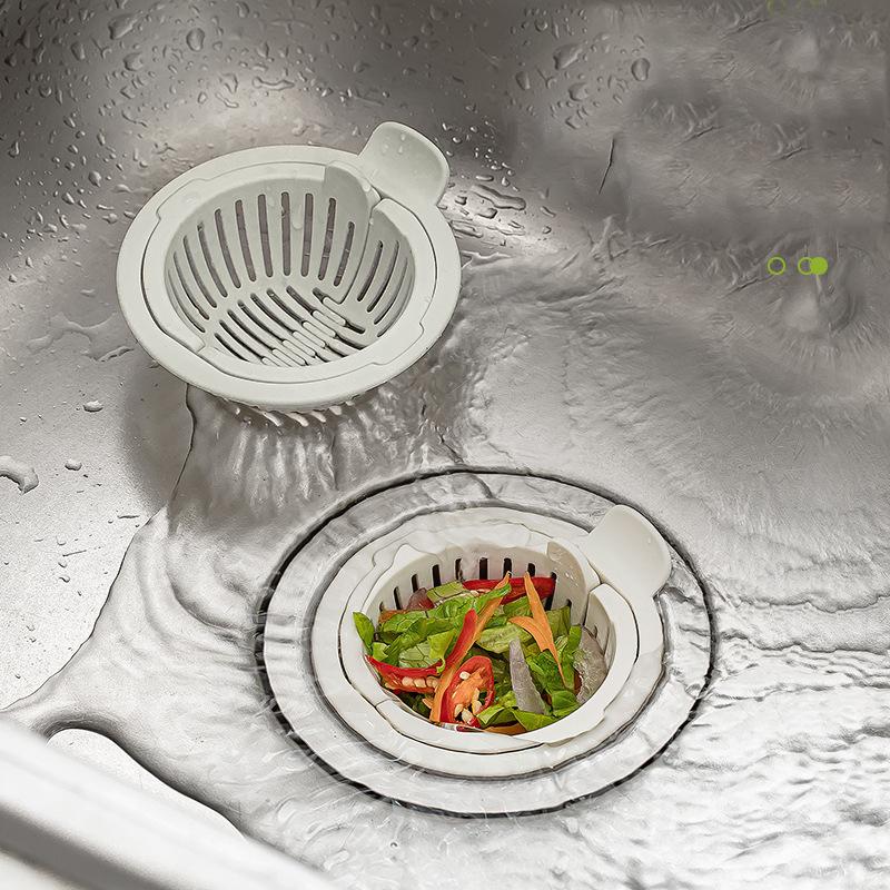 Sink Drain Strainer with Handle Automatic Dumping Sink Strainer Basket Food Waste Collector Filter Kitchen Sink Accessories
