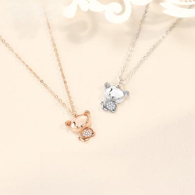 Cute Cartoon Bear Necklace Female Korean Version Niche Design Jewelry Ins Style Accessories