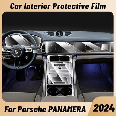 Anti-scratch Car Interior Center Console Media Dashboard Navigation TPU Protector Film For PORSCHE PANAMERA 2024 Sticker