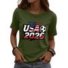 Women’s Short Sleeve Crewneck T Shirt with USA 2026 Graphic Print Soccer Ball Casual Loose Fit Top Tee