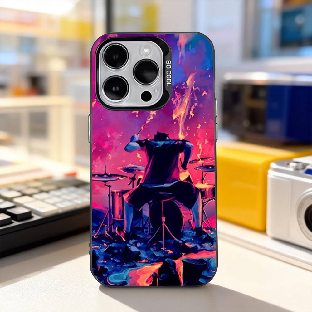 

Drummer Drum Set Cute Phone Case For iPhone 11,12,13,14,15,16,17,Pro,Max,Plus,E,Air,Mini IMD Matte Black iPhone13PRO