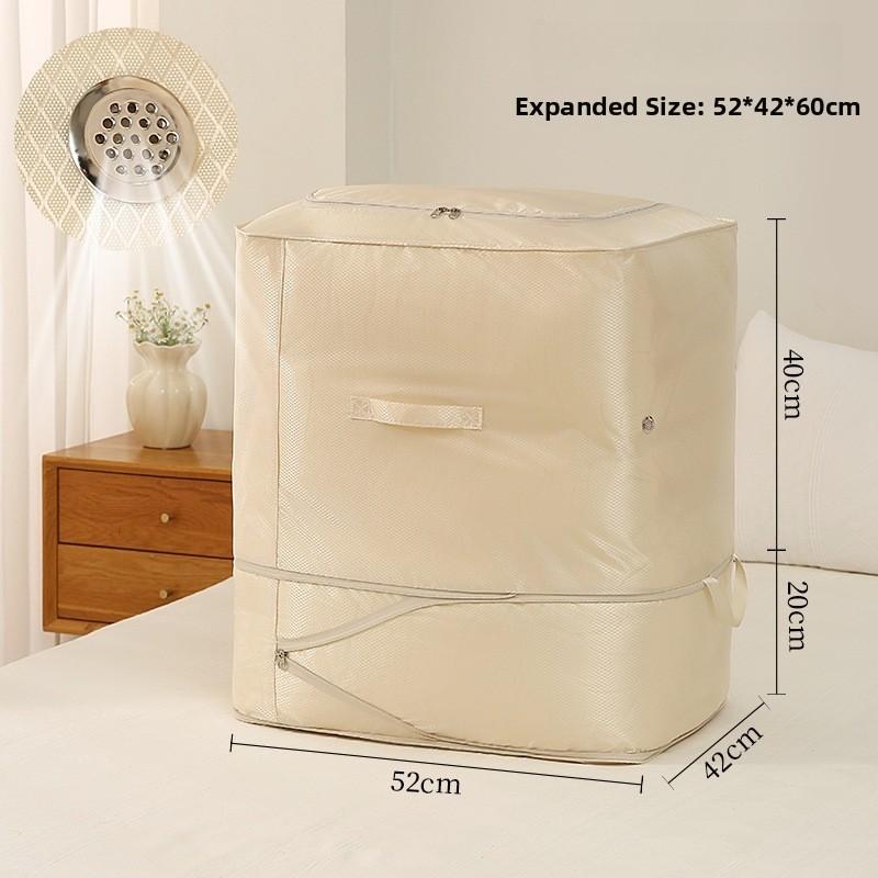 Space Saving Grey Diamond Pattern Quilt Storage Bag For Bedding Clothes And Home Travel Organization