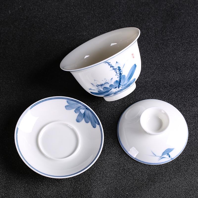 MULTIPOTENT Hand-painted Thin Porcelain SanCai Gaiwan