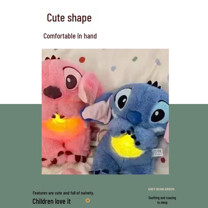 Cross-border Breathing Bear & Otter Stitch: Two-color Sound & Light Plush Animal Doll for Kids