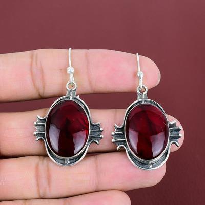 Orecchino Labradorite Fuoco Rosso Orecchino Argento Sterling 925 Orecchino Fatto a Mano Gioiello con Pietra Preziosa Naturale Regali Per Lei Orecchino Pendente Gioiello in Argento