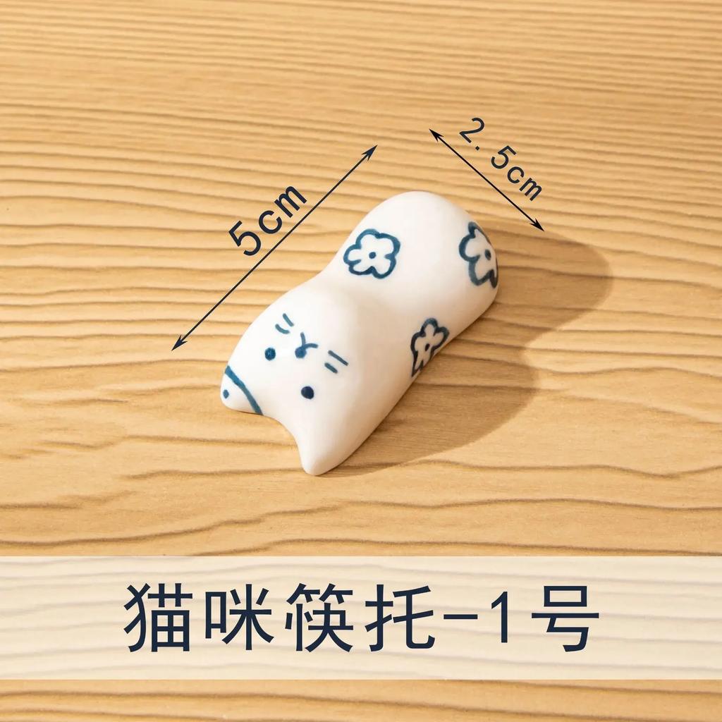 Creativity Ceramic Cute Spoon Rest Holders Cat-Shape Fork Rack Shelf Tea Tableware Accessories