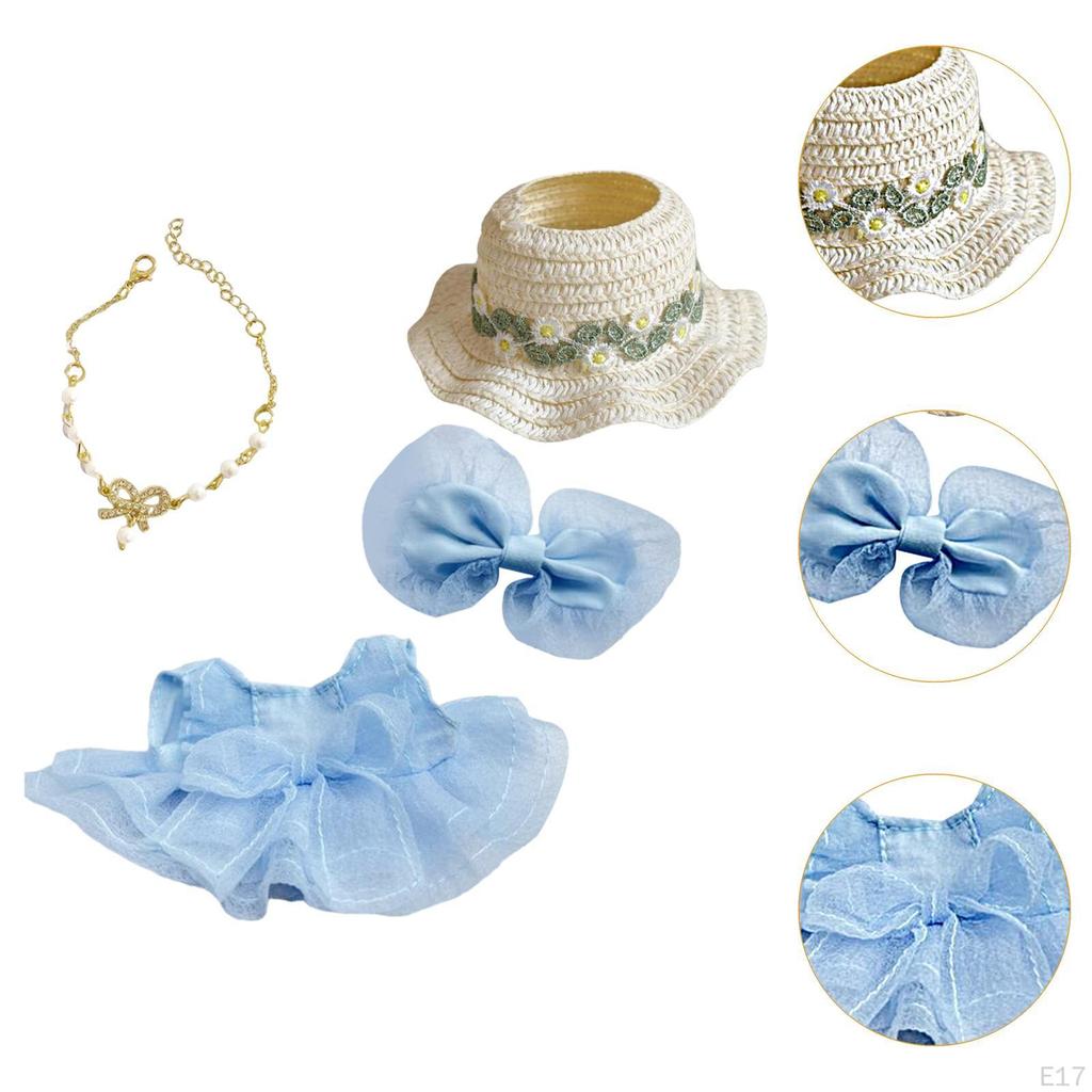 Girl Doll Clothes Bow Headdress Decor Tulle Dress Set for Dolls Age 57 810 Style A
